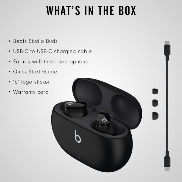 Beats Studio Buds - True Wireless Noise Cancelling Earbuds - Compatible with Apple & Android, Built-in Microphone, IPX4 Rating, Sweat Resistant Earphones, Class 1 Bluetooth Headphones - Black - Image 4