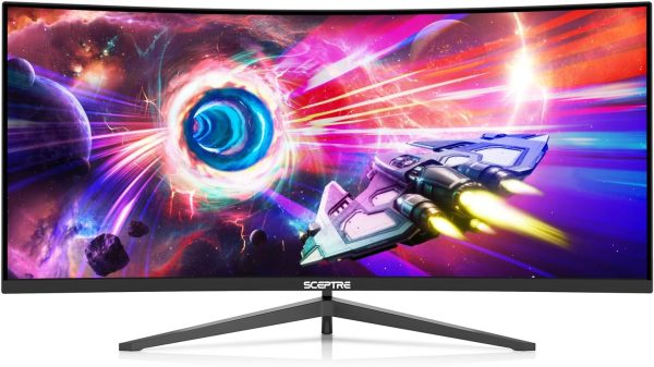 Sceptre 34-Inch Curved Ultrawide WQHD Monitor 3440 x 1440 R1500 up to 165Hz DisplayPort x2 99% sRGB 1ms Picture by Picture, Machine Black 2023 (C345B-QUT168) - Image 3